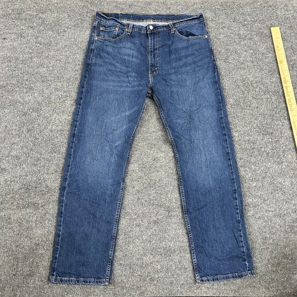 Levi's 505 Jeans Mens Size 38x32 Blue Regular Fit Straight Leg Stretch Denim